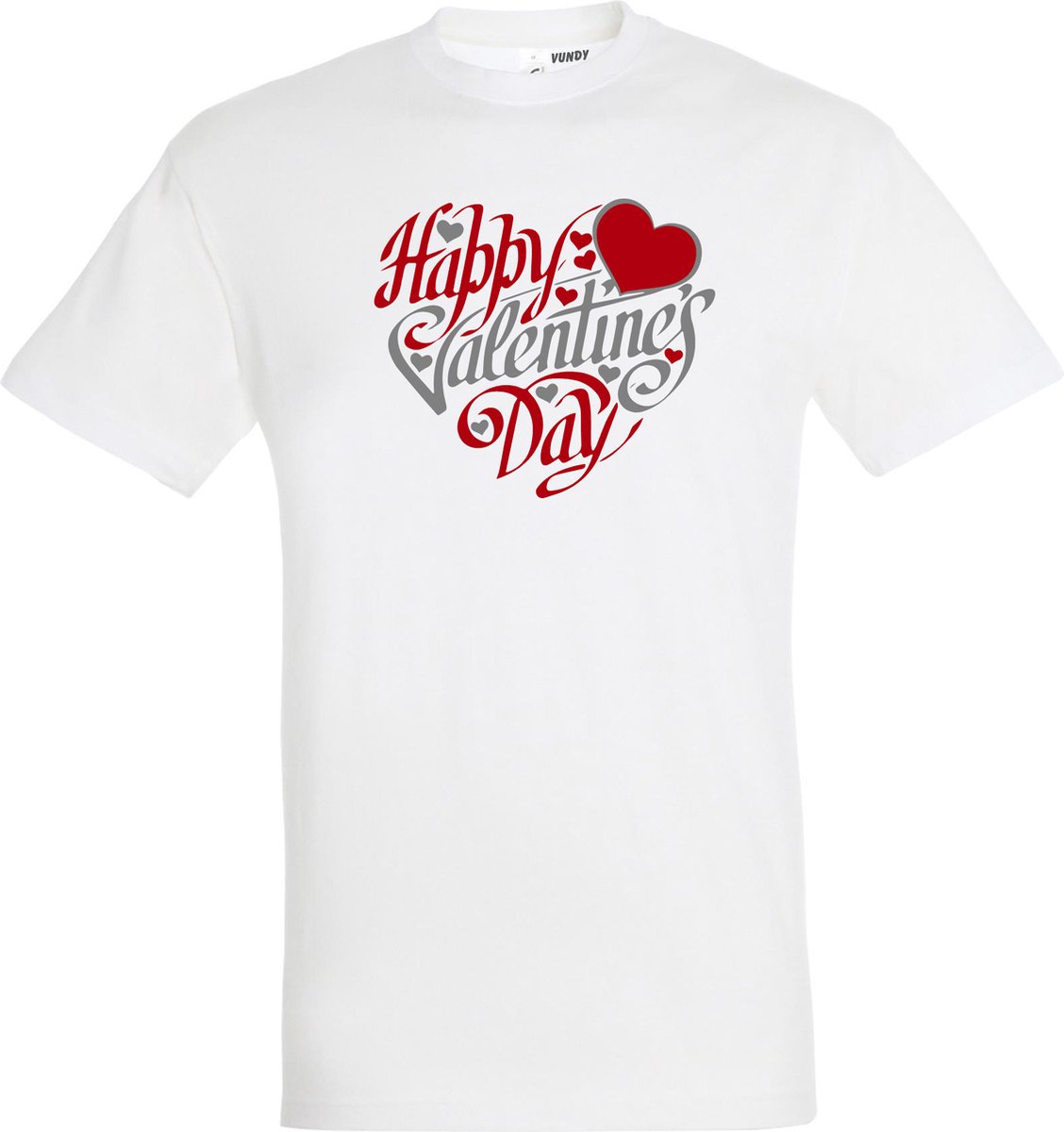 T-shirt Happy Valentines Day | valentijn cadeautje voor hem haar | valentijn | valentijnsdag cadeau | Wit | maat S